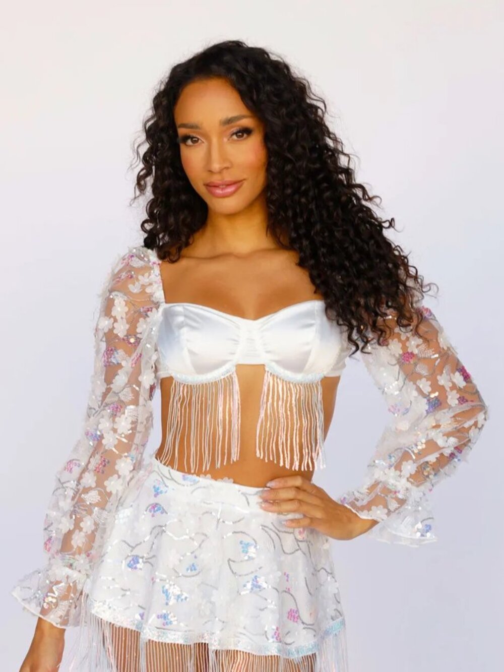 Floral Fairy Sequin Fringe Top small